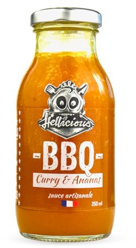 SAUCE BBQ CURRY ANANAS HELLICIOUS - Sauce sucrée salée exotique - Douce & gourmande