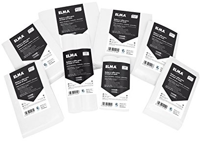 ELMA Pack 100 Bolsas Gofradas para Envasado al Vacío de Alimentos 15x30cm