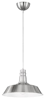 Reality Leuchten r30421078 Will, lampada a sospensione, metallo, E27, Grigio, 36 x 36 x 150 cm, Metallo, Nickel satinato, 36 x 36 x 150 cm, E27