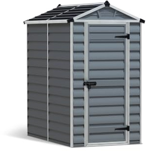 Canopia by Palram Gerätehaus Skylight 4x6 Geräteschuppen Metall 176x120x203 cm Grau Polycarbonatplatten rostbeständig UV-Schutz