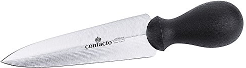 Parmesanmesser/Käsemesser zum Aufbrechen und Teilen des Käselaibs, seidenmatt poliert, schwarzer hochdichter Polyethylen-griff, schwere Qualität/Länge: 23 cm | ERK