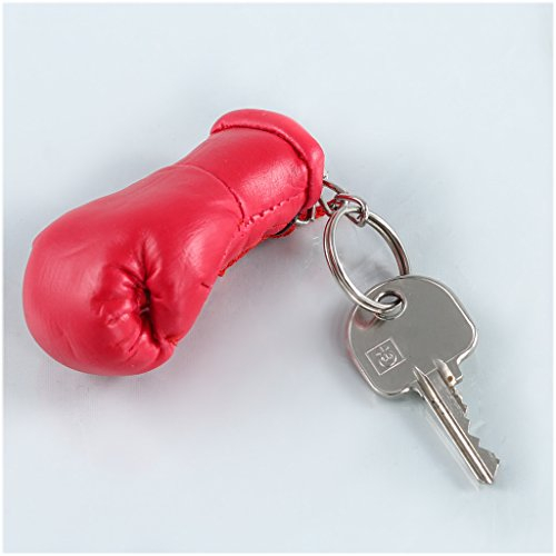 Sportfanshop24 Schlüsselanhänger/Anhänger für Schlüssel - ROT - Boxhandschuh mit Schlüsselring, 7 cm groß