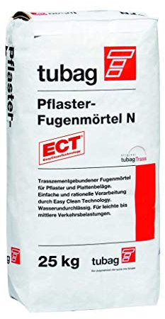 PFN Pflasterfugenmörtel N 25kg, tubag, Trasszement, hellgrau, Fugenmörtel für Außen und Innen, easy clean technology, einfache und rationelle Verarbeitung garantiert
