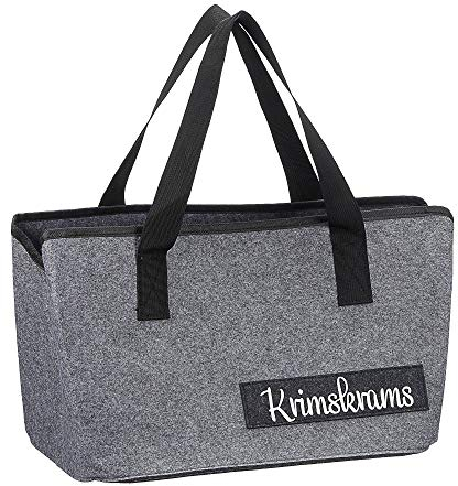 Filztasche mit lustigen Sprüchen für Kaminholz Einkaufstasche Zeitungskorb Shopper aus Filz faltbar Kaminholztasche Filzkorb (Krimskrams)