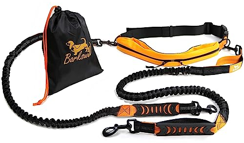 Joggingleine Hunde - Handfreie Hundeleine für Laufen und Wandern – Bauchgurt Hundeleine - Elastische Bungee-Leine bis zu einem Gewicht von 60kg