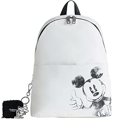 Desigual Damen Back_mickey Mombasa Backpack Medium, Weiß, Einheitsgröße EU