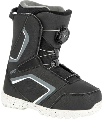 Nitro Droid Boa Botas de Snowboard, Niños, Blk-Wht-Charcoal, 185
