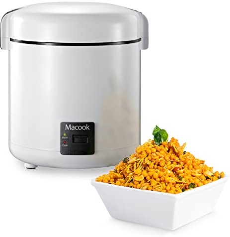 Macook Mini Reiskocher Rice Cooker für 1-2 Personen (1.5 Tassen, 0,3 Liter),Reiskocher Klein Einfache Ein-Knopf Bedienung, Antihaftbeschichteter Innentopf inkl. Reislöffel & Messbecher