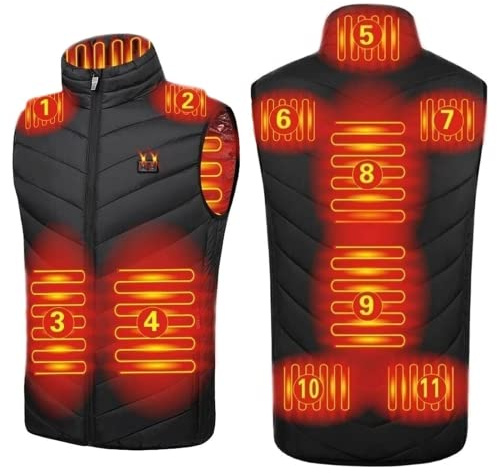 Heated Gilet for Women UK Heated Body Warmer 3 Adjustable Temperature Electric Heated Vest USB Rechargeable Heated Jacket Fleece Washable Heating Waistcoat for Winter Keep Warm( Without Power Bank)