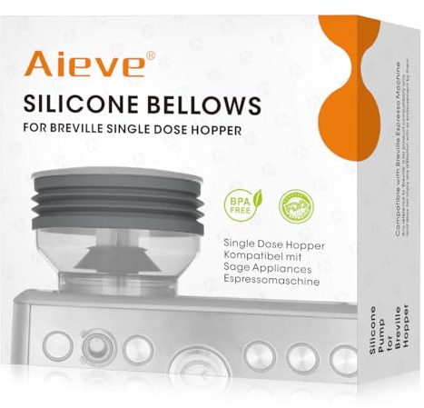 Aieve Single Dose Hopper for Sage, Silicone Coffee Bellow Compatible with Sage Barista Express/Smart Grinder for Cleaning Retention Coffee Grounds