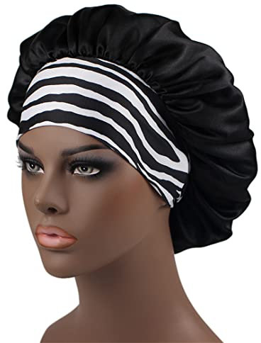 Solide Frauen Satin Schlafmütze Nachtschlafmütze Haarpflege Motorhaube Nachtmütze für Damen Herren Unisex Kappe Duschturban 16