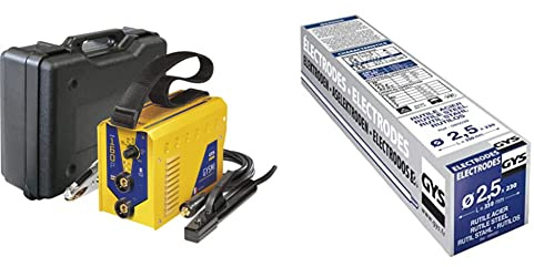 GYS 030077 Gysmi 160P - 160 A MMA/Arc And Stick Welder - UK Plug, 230 V, Yellow & Welding Electrodes 085039 2.5mm 4.46Kg Steel