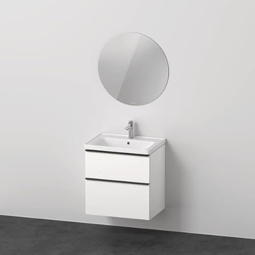 Duravit D-Neo Möbel-Set, Möbelwaschtisch mit Waschtischunterschrank wandhängend und LED Spiegel (rund), 650x2000mm, DE010901818, Farbe: Ausführung