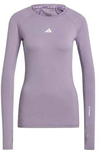 adidas Women's Techfit Long Sleeve Training Top, Shadow Violet, S