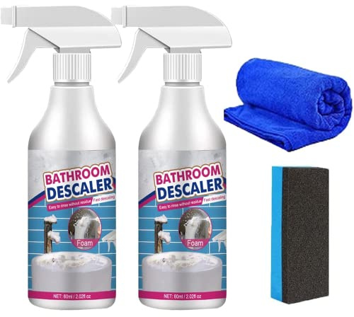 2 st Jue Fish Badrumsavkalkningsmedel, Badrumsavkalkningsspray, All Purpose Bubble Cleaner Skumspray, Envisa fläckrengöringsmedel för toalett, Dusch, Glas, Keramik