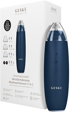 GESKE MicroDermabrasion Blackhead Remover 7 in 1 Mitesserentferner | SmartAppGuided™ MicroDermabrasion Blackhead Remover | Elektrischer Porenreiniger | Innovativer Vakuumsauger