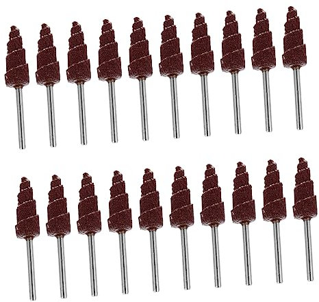 ULTECHNOVO 20 Stück Kegelförmige Schleiflamellenräder Mit Metallgriff Fächerschleifscheiben Aus Schleifpapier Zum Entgraten Und Polieren Verschleißfest Für Seitenflächen Und Nuten
