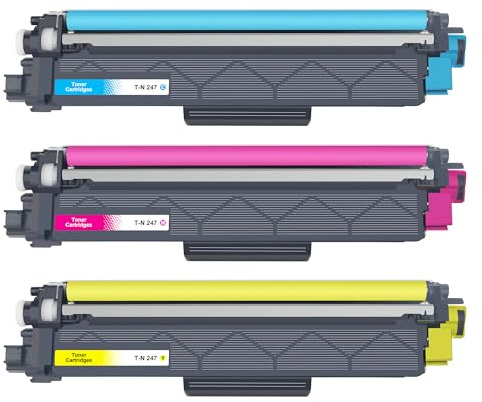 TN-243CMYK TN 247 Toner Kompatibel für Brother MFC L3750CDW DCP-L3550CDW | Toner für MFC-L3750CDW MFC-L3770CDW MFC-L3730CDN HL-L3230CDW HL-L3210CW MFC-L3710CW TN243CMYK TN247 TN-243, 3er-Pack