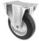 WAGNER 04816001 - Rueda fija blanda (diámetro: 160 mm, altura de 200 mm, llanta de acero galvanizado, goma maciza, placa atornillable 110 x 140 mm, capacidad de carga 150 kg)
