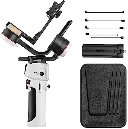 DIERI CRANE-M3S Standard Camera Handheld 3-Axis Gimbal Stabilizer Built-in LED Fill Light PD Quick Charging Battery Mini Tr Carrying Case for DSLR Mirrorless Camera