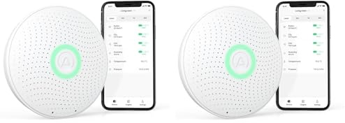 Airthings 2930 Wave Plus - Radon and Air Quality Monitor with CO2, VOC, Air Pressure, Humidity and Temperature Detector (Pack of 2)