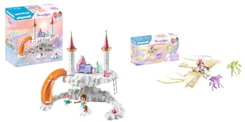 PLAYMOBIL Princess Magic 71360 Himmlische Babywolke, magisches Kinderzimmer in den Wolken & Princess Magic 71363 Himmlischer Ausflug mit Pegasusfohlen