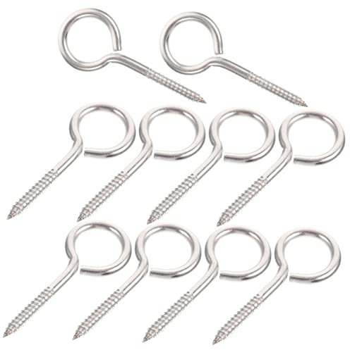 VINTORKY 10St Ohrringe Haken Einschraubhaken Haken und Öse Schraubhaken, robust Schmuckhaken Augenhaken Schraube schwere Schraubhaken kleine Augen Bolzen Beton Metall anschließen