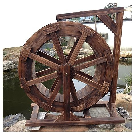 Rueda De Agua De Madera, Fuente De Jardín con Soporte, Fuente Decorativa, Cascada, Rueda De Feng Shui, Adecuada For Terraza, Estanque, Piscina (Size : 30cm(11.8inch))