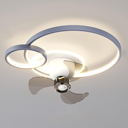 Ceiling Fan Light Ceiling Fan Light Smart 42w Led Ceiling Fan Lamp 360° Rotation 3 Color Temperature Lighting Ceiling Fan Indoor Ceiling Light Home Decoration(Color:Grey)