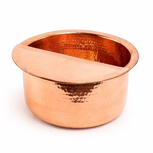 100 % massiv koppar fotskål med avtagbart fotstöd, handhamrat stort avslappnande pedikyrbassäng, 25–50 cm storlekar, för spa och pedikyr (35 cm)