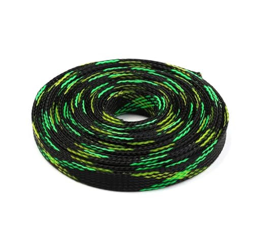 GSCLZ Kabelschlauch 20/50/100M Expandable Braided Cable Sleeve Wire Protecting Insulation Sheathing Cable Protective Sleeve 4/6/8/10/12/15/20mm Kabelmanagement-HüLse(Black Green,4MM_50M)
