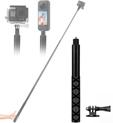 Bastone per selfie invisibile universale regolabile da 114 cm per Insta360 Ace, Ace Pro, Go2, Go3, One, One R, One RS, One X, One X2, X3, X4 e DJI (supporto incluso)