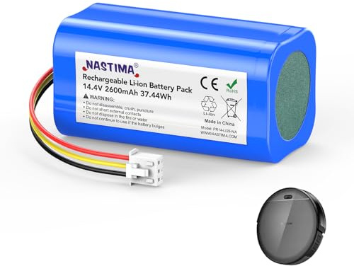 NASTIMA Batteria di Ricambio 14,4V 2600mAh per Proscenic 800T 820T 820S | Li-ion Batteria per PR-800T PR-820T Serie Aspirapolvere, Batteria Agli Ioni di Litio, 1000+ Cycles, BMS Integrato
