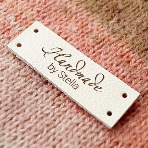 Individuelle Näh- Und Häkeletiketten, Handgefertigte Lederanhänger For Stricken Von Kleidung, Individuelle Etiketten Mit Ihrem Text, Perfekte Anhänger For Handgefertigte Artikel56 X 20 Mm