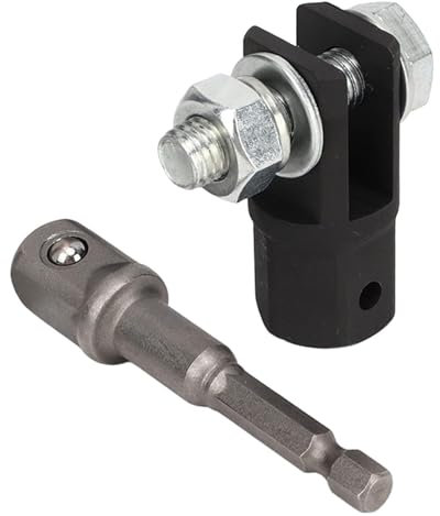 Wjelet 1/2-Zoll Scherenwagenheber Adapter mit 1 Steckschlüssel-Adapter, Metall-Schlagbohrer-Stecknuss-Adapter Aus Chrom-Vanadium-Stahl für Ring Oder Doppelloch Scherenwagenheber