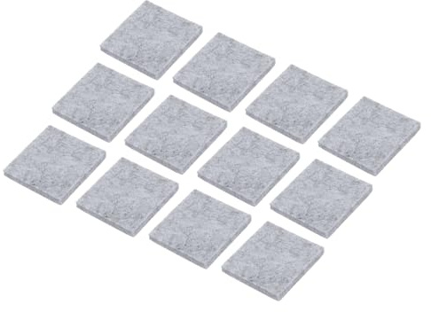 sourcing map 24pcs Square Felt Furniture Pads, 1.6x1.6 Inch Small Felt Chair Leg Floor Protectors Prevent Scratches Self Adhesive for Furniture Hard Floor, Gray