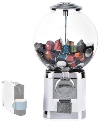 Machine Gashapon À Dosettes De Café – Machine À Gommes Ronde De Bureau for Enfants, Distributeur De Bonbons À Capacité De Charge, Mini Distributeurs Automatiques, Recharge Facile À Dévisser