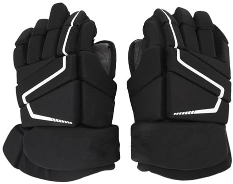 Asixxsix Guanti da hockey su ghiaccio, guanti da hockey su strada a rotelle confortevoli e traspiranti, guanti da hockey su prato per giovani adulti, principianti e giocatori. (13 pollici)