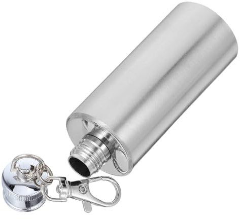Ipetboom Mini Gourde : 57 ml (2 oz) Compacte En Acier Inoxydable, Porte-clés Pour Randonnée, Camping, Voyage – mini Bouteille De Vin Pour Homme Et Femme.