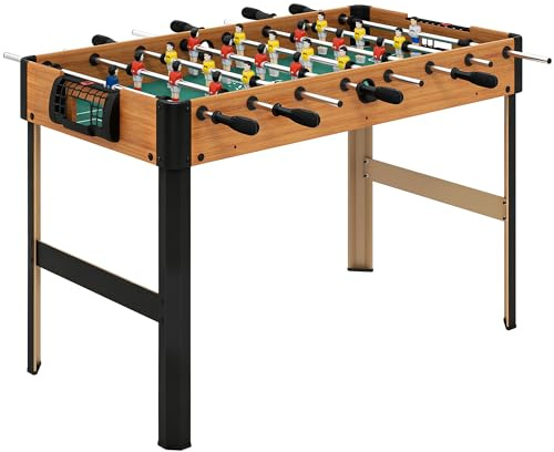 HOMCOM Tischkicker Kickertisch rutschfest Griffe 118 x 104 x 69 cm Braun