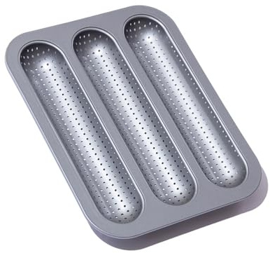 Qaonsciug Lot de 3 moules à pain perforés en acier au carbone pour une répartition homogène de la chaleur