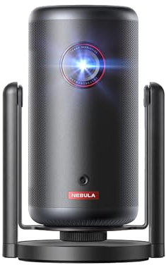 NEBULA Capsule 3 1080p Mini Projector with Stand, Official Google TV & Built-In Netflix, 200 ANSI-Lumen, Dolby Digital, 120-Inch Display, Built-in Battery with 2.5 Hours of Playtime