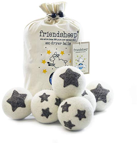 Friendsheep Organic Eco Wool Dryer Balls - 6 Pack - 100% Handmade, Fair Trade, Organic, No Lint - Premium Quality