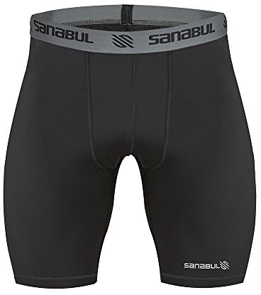 Sanabul Mens Compression Shorts for Martial Arts BJJ Grappling Nogi Shorts - Black, X-Large