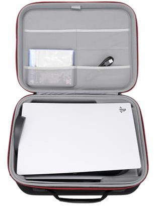 Tasche für PlayStation 5 Standard/Digital/Disc-Laufwerk Digital Edition | Passende für PS5 Konsole mit Basis,DualSense-Ladestation x1,HD Kamera x1,DualSense Controller x 2 und weiteres Zubehör