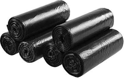 Tstorage 5-6 Litros Bolsas de Basura de Plastico, Negras Sacos de Basura,6 Rollos, 150 Bolsas