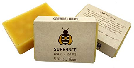 SuperBee Beeswax Block for DIY Beeswax Wrap Making Kit with Tree Resin & Coconut Oil, 75g Bar Makes Up to 10 Wraps, Natural Ingredients for Homemade Food Wax Wraps for Sustainable Living