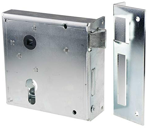 Schweres Rheinisches Kastenschloss PZ Dornmaß 80 Entfernung 55 Rechts auswärts mit Winkelblech