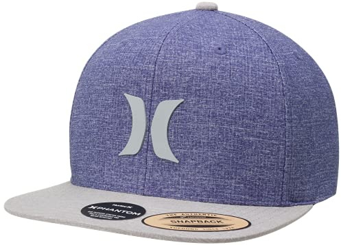 Hurley Men's Baseball Cap - AeroBill Snap-Back Trucker Hat, UPF 50, Size One Size, Coastal Blue