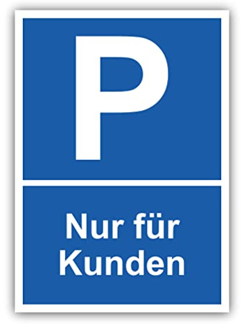 tradercat Parkplatz Nur für Kunden Schild Aufkleber aus Vinyl Schilder Sticker mit UV-Schutz Parken für Kunden Hinweisschilder Kunden Parkplatz Warnzeichen (AUFKLEBER | 42 x 30 cm)
